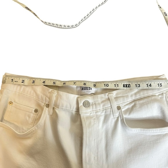 AGOLDE Hi Rise Straight Riley Crop Jeans in Blurred White Size 32 - Picture 6 of 8
